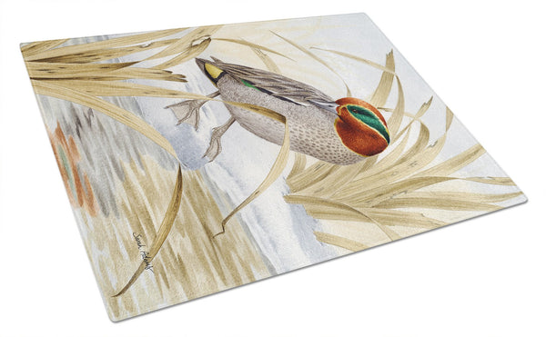 Eurasian Teal Duck Glass Cutting Board Large ASA2059LCB by Caroline's Treasures