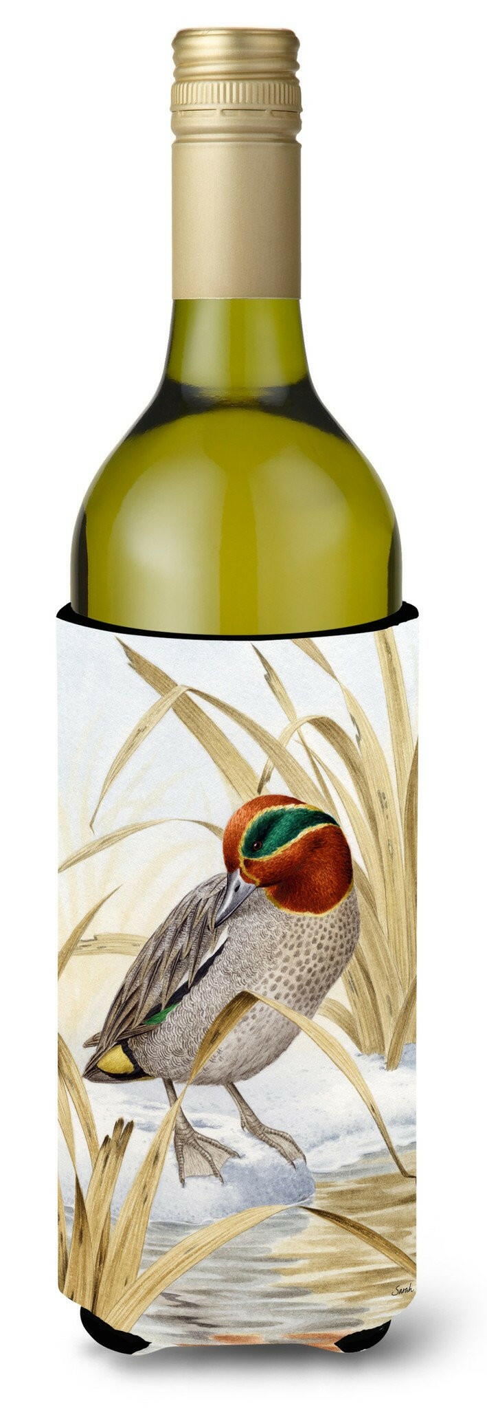 Eurasian Teal Duck Wine Bottle Beverage Insulator Hugger ASA2059LITERK by Caroline's Treasures