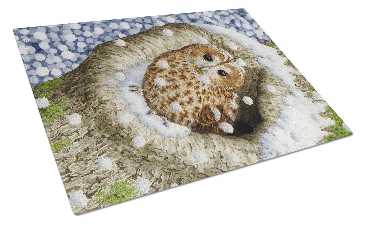 Tawny Owl in the Tree Glass Cutting Board Large ASA2060LCB by Caroline&#39;s Treasures