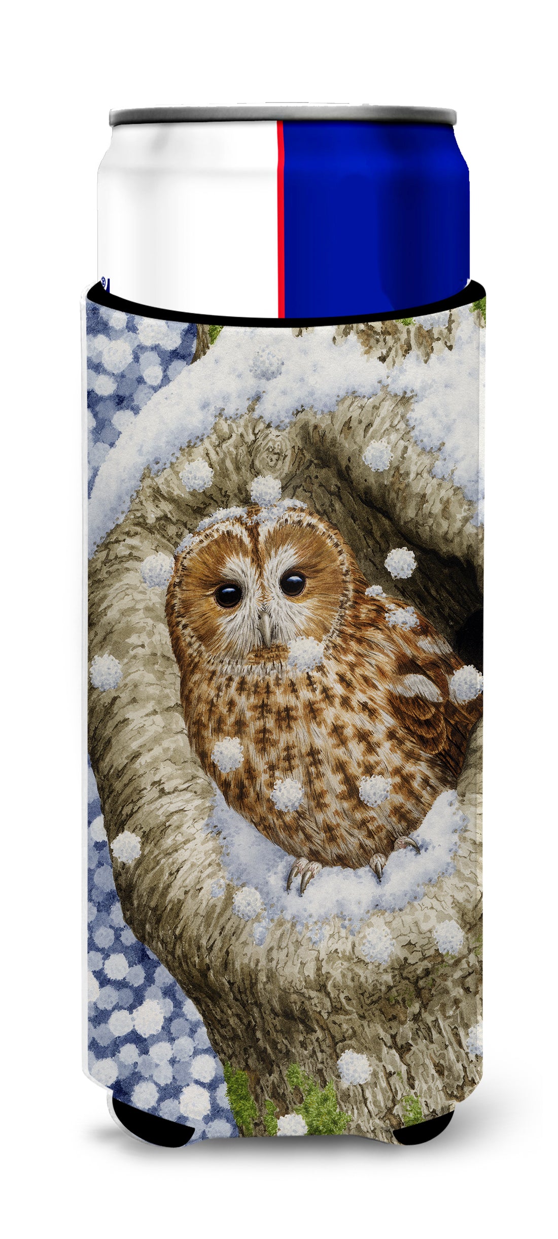 Tawny Owl in the Tree Ultra Beverage Insulators for slim cans ASA2060MUK  the-store.com.