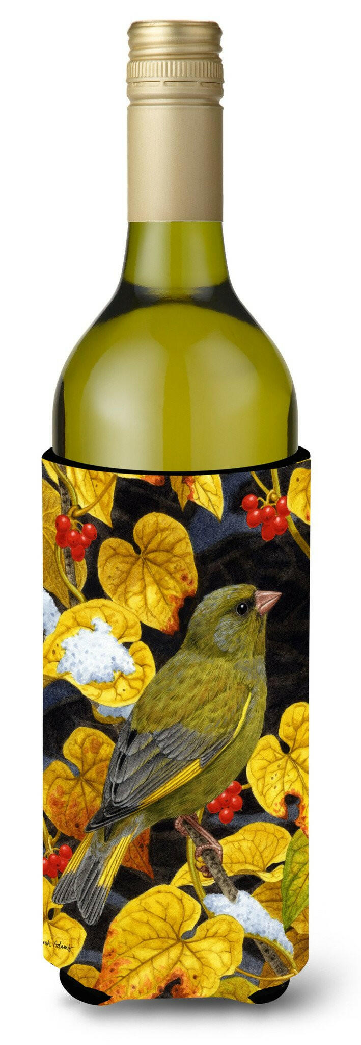 European Greenfinch Wine Bottle Beverage Insulator Hugger ASA2069LITERK by Caroline&#39;s Treasures