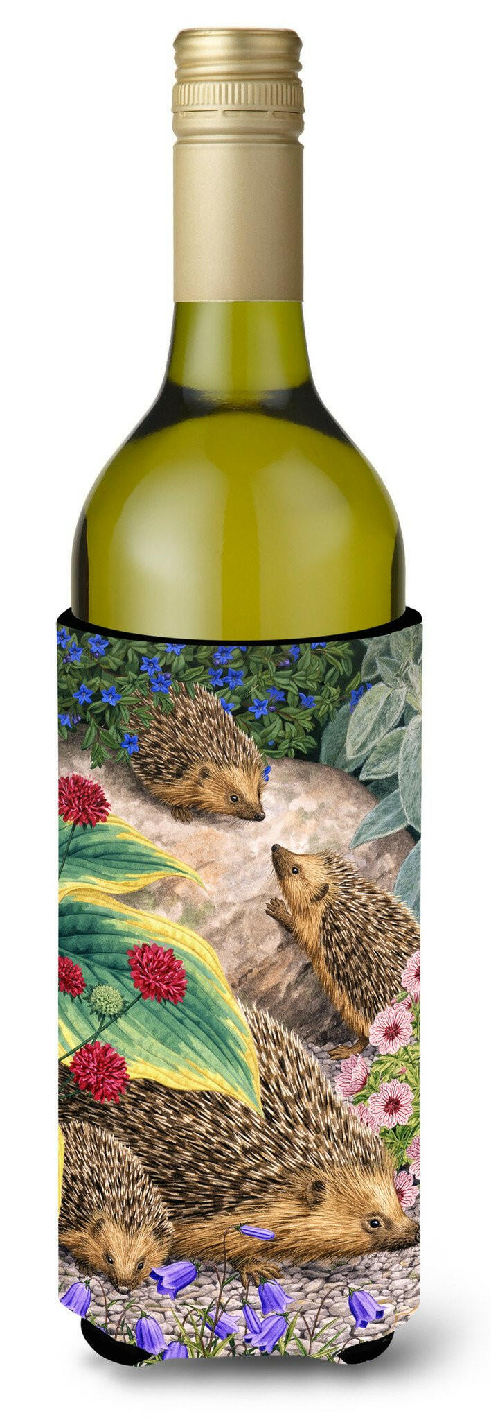 Hedgehogs Wine Bottle Beverage Insulator Hugger ASA2072LITERK by Caroline&#39;s Treasures