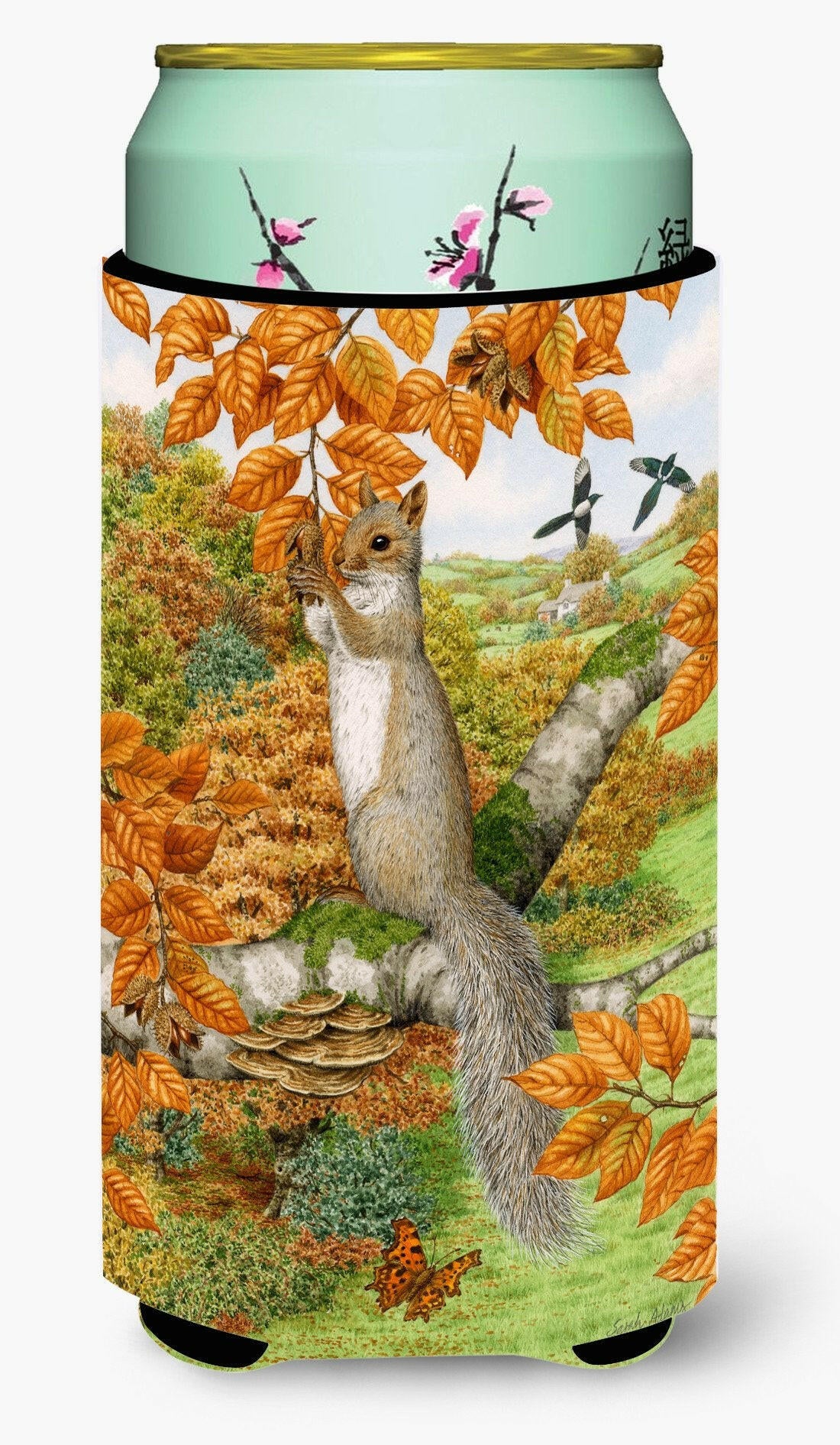 Grey Squirrel Tall Boy Beverage Insulator Hugger ASA2074TBC by Caroline&#39;s Treasures