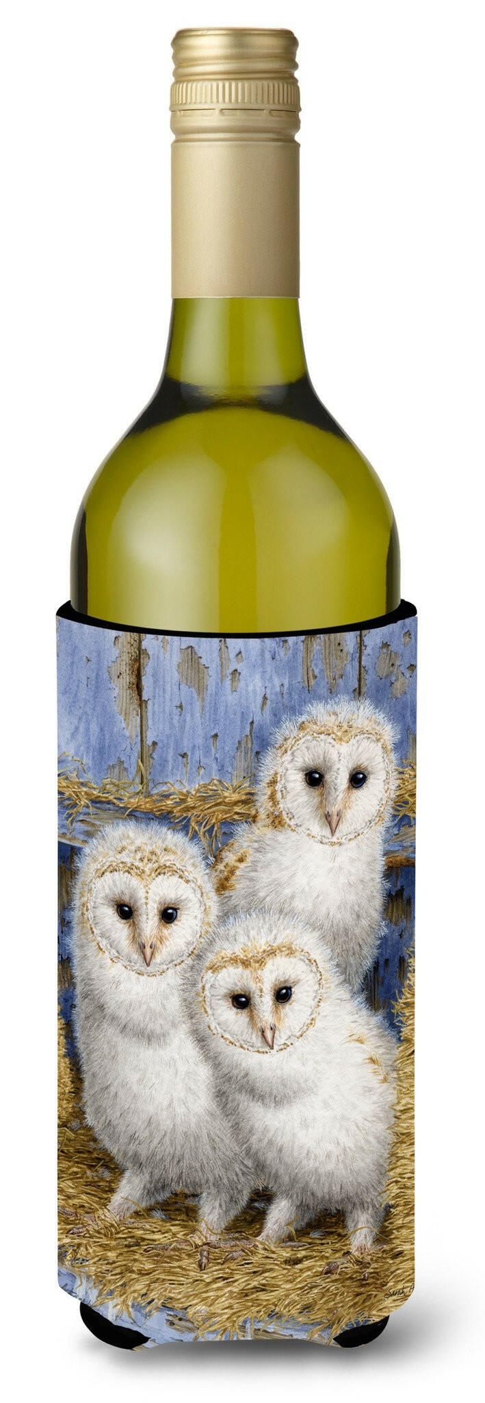 Barn Owl Chicks Wine Bottle Beverage Insulator Hugger ASA2076LITERK by Caroline&#39;s Treasures