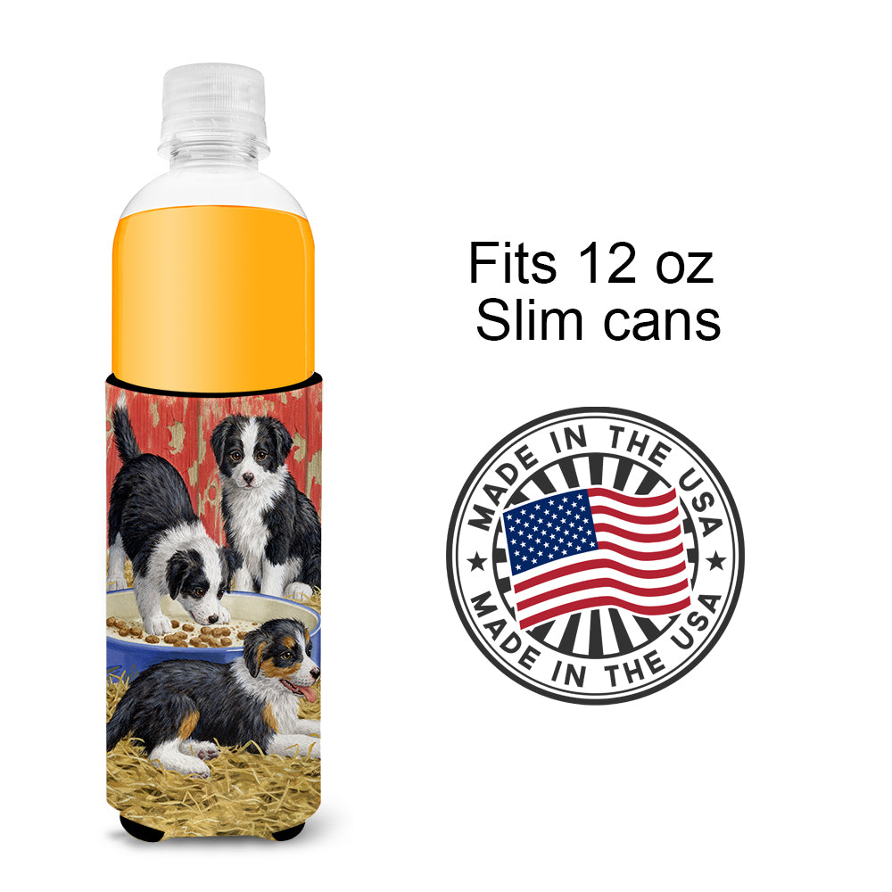Border Collie Pups Ultra Beverage Insulators for slim cans ASA2079MUK