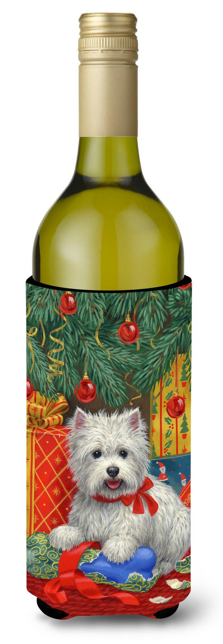 Westie Christmas Packages Wine Bottle Beverage Insulator Hugger ASA2080LITERK by Caroline&#39;s Treasures