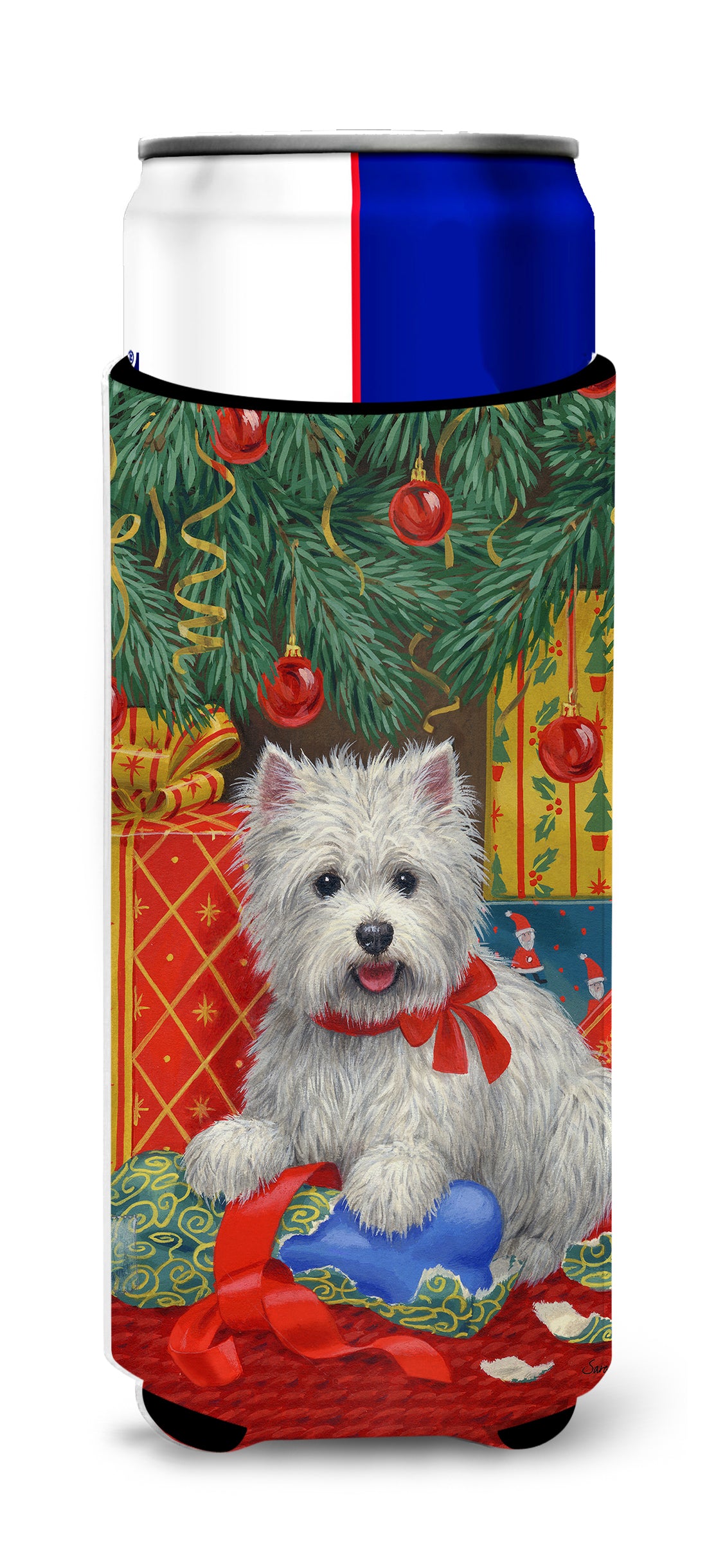 Westie Christmas Packages Ultra Beverage Insulators for slim cans ASA2080MUK  the-store.com.