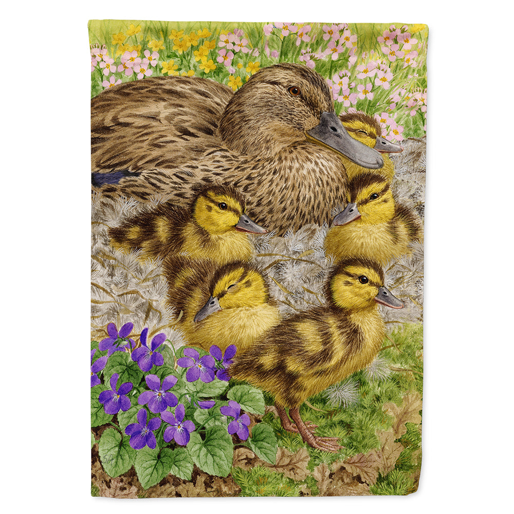 Female Mallard Duck and Ducklings Flag Canvas House Size ASA2084CHF
