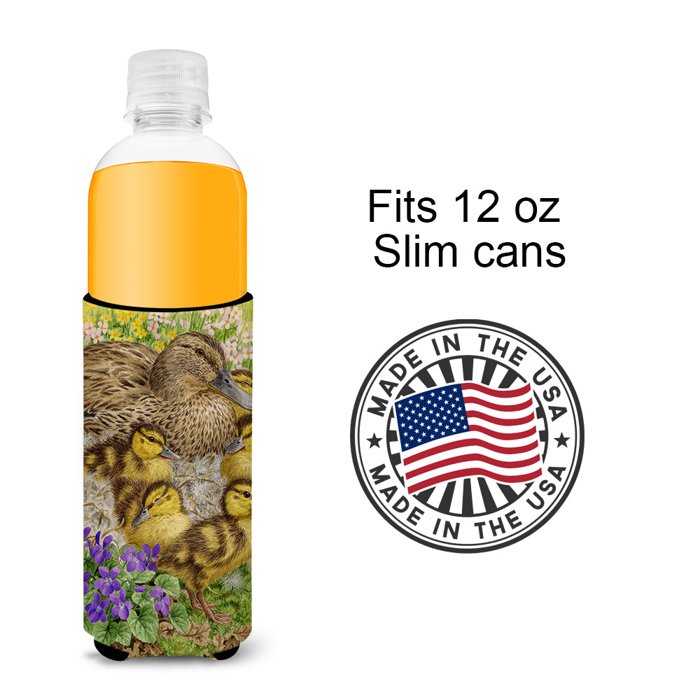 Female Mallard Duck and Ducklings Ultra Beverage Insulators for slim cans ASA2084MUK