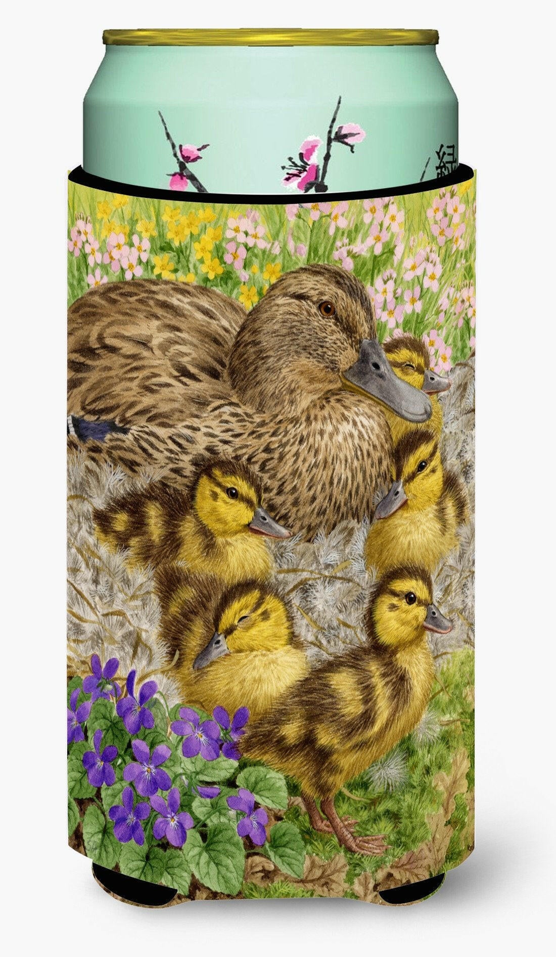Female Mallard Duck and Ducklings Tall Boy Beverage Insulator Hugger ASA2084TBC by Caroline&#39;s Treasures