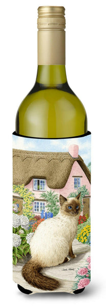 Birman Cat and Cottage Wine Bottle Beverage Insulator Hugger ASA2086LITERK by Caroline's Treasures