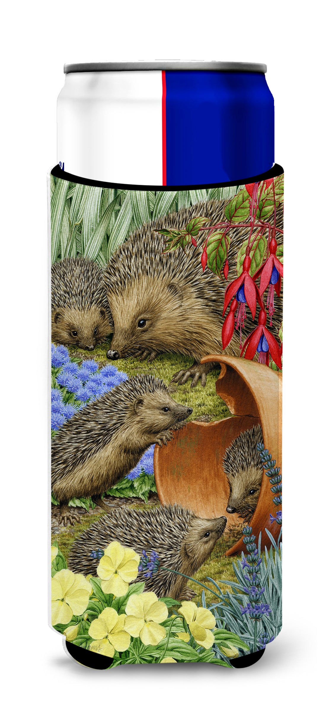 Hedgehogs in the Flower Pot Ultra Beverage Insulators for slim cans ASA2087MUK