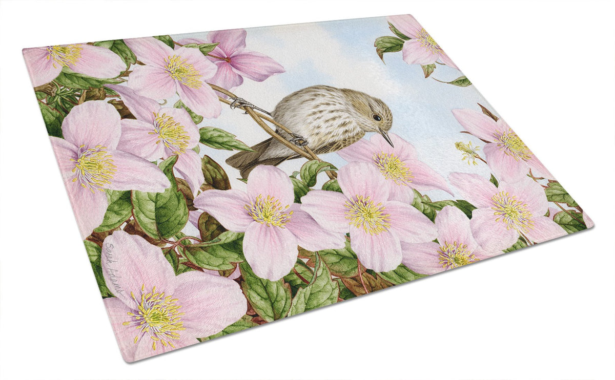 Spotted Flycatcher Glass Cutting Board Large ASA2088LCB by Caroline&#39;s Treasures