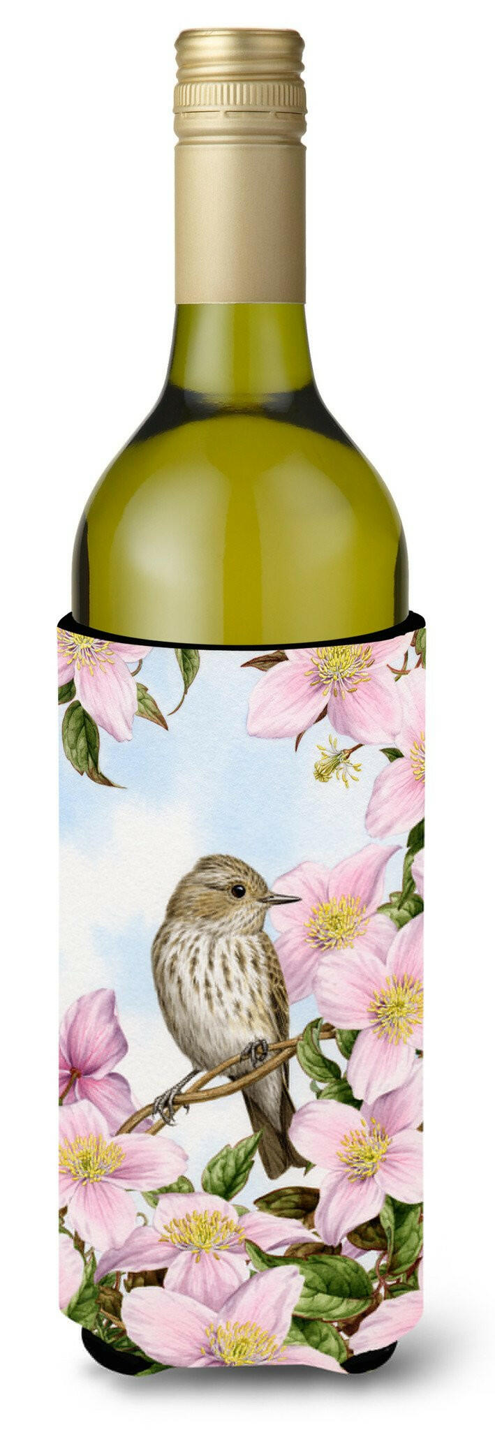 Spotted Flycatcher Wine Bottle Beverage Insulator Hugger ASA2088LITERK by Caroline&#39;s Treasures