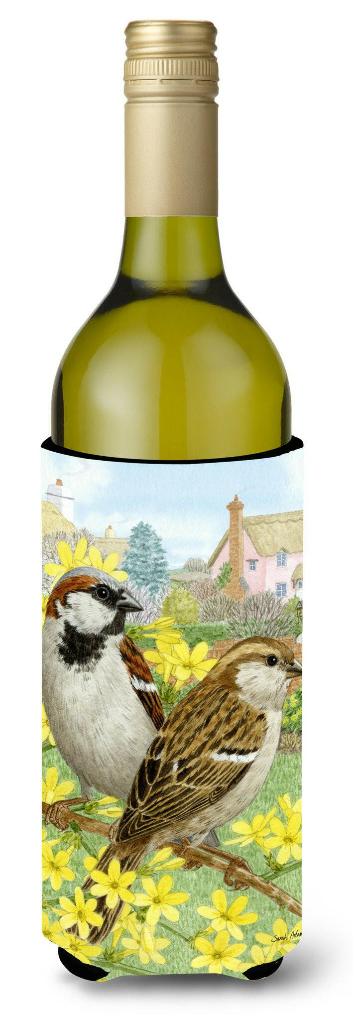 House Sparrows Wine Bottle Beverage Insulator Hugger ASA2091LITERK by Caroline&#39;s Treasures