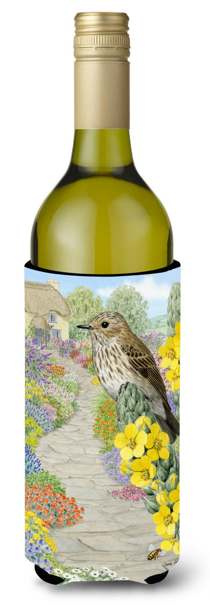 Spotted Flycatcher Wine Bottle Beverage Insulator Hugger ASA2095LITERK by Caroline&#39;s Treasures