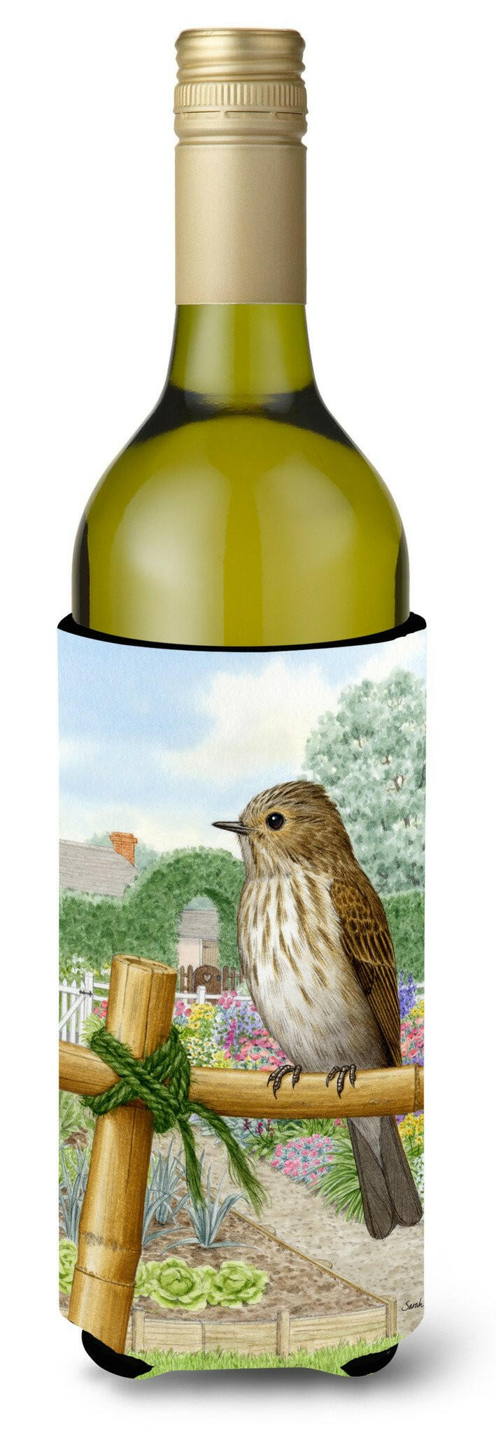 Spotted Flycatcher Wine Bottle Beverage Insulator Hugger ASA2100LITERK by Caroline&#39;s Treasures