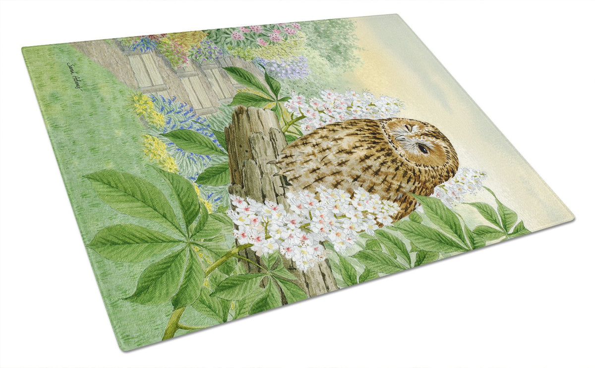 Tawny Owl Glass Cutting Board Large ASA2101LCB by Caroline&#39;s Treasures