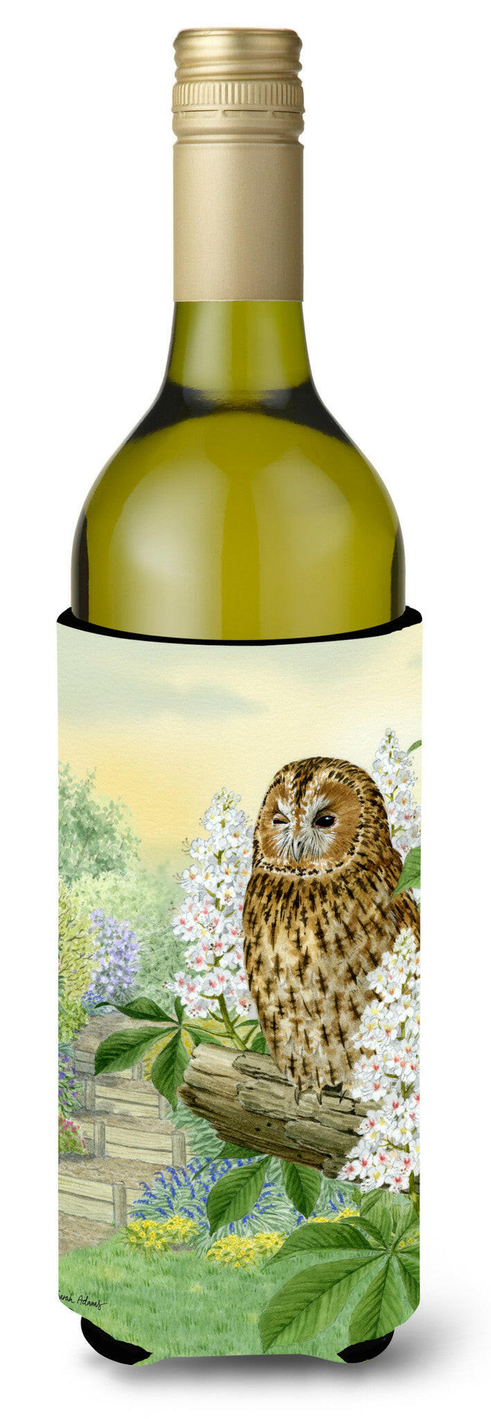 Tawny Owl Wine Bottle Beverage Insulator Hugger ASA2101LITERK by Caroline&#39;s Treasures