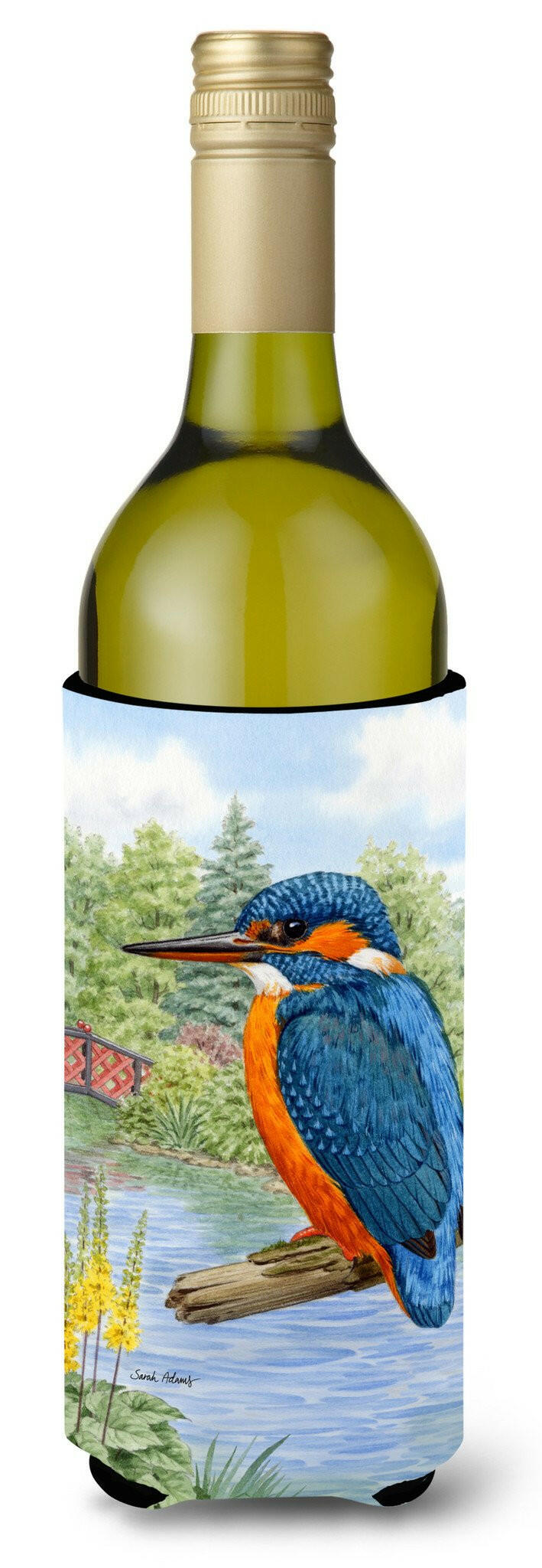 Kingfisher Wine Bottle Beverage Insulator Hugger ASA2104LITERK by Caroline's Treasures