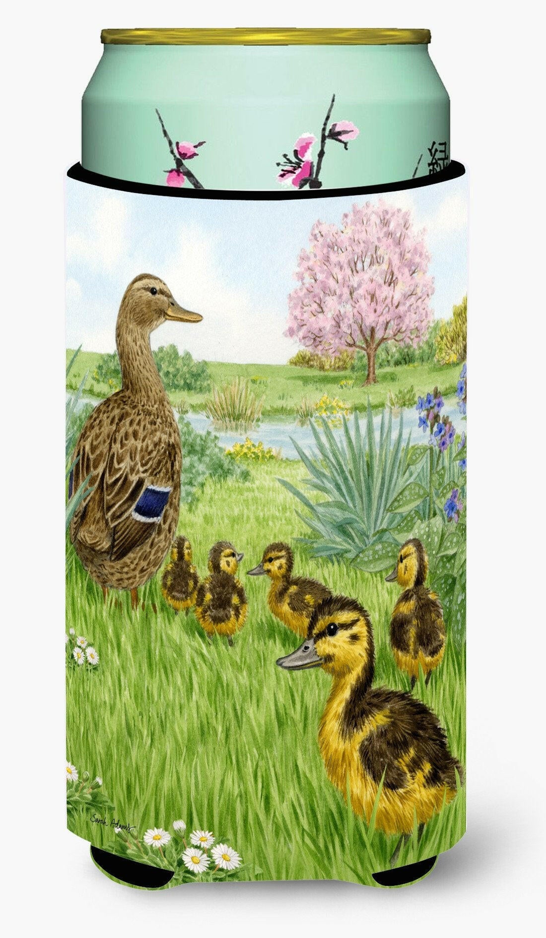 Female Mallard Duck &amp; Ducklings Tall Boy Beverage Insulator Hugger ASA2105TBC by Caroline&#39;s Treasures
