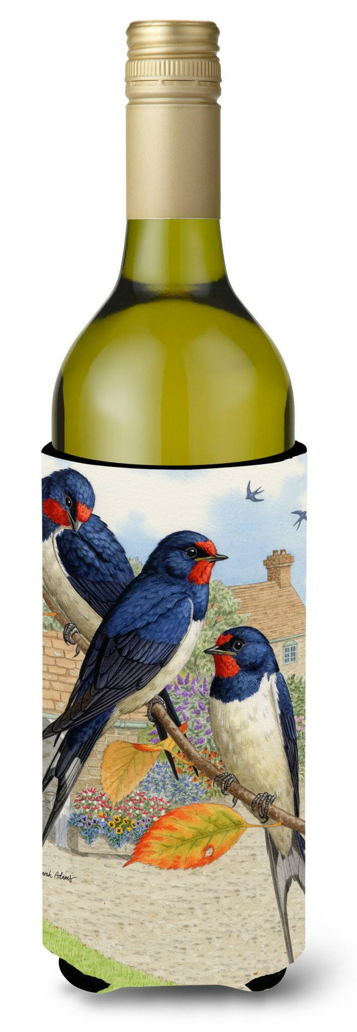 Barn Swallows Wine Bottle Beverage Insulator Hugger ASA2106LITERK by Caroline's Treasures
