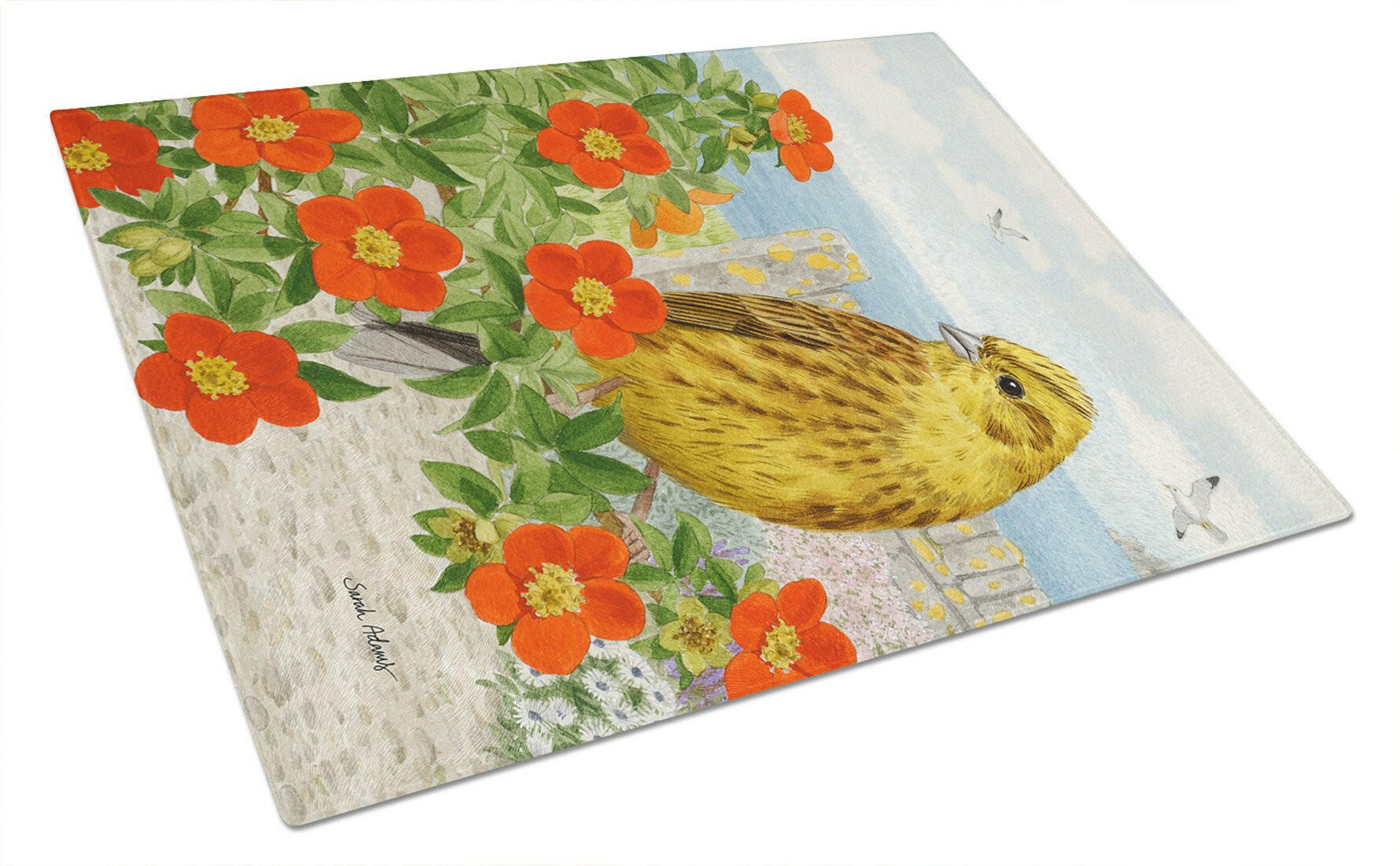 Caroline's Treasures Yellowhammer Glass Cutting Boards – Durable, Decorative Kitchen Art Large ASA2107LCB