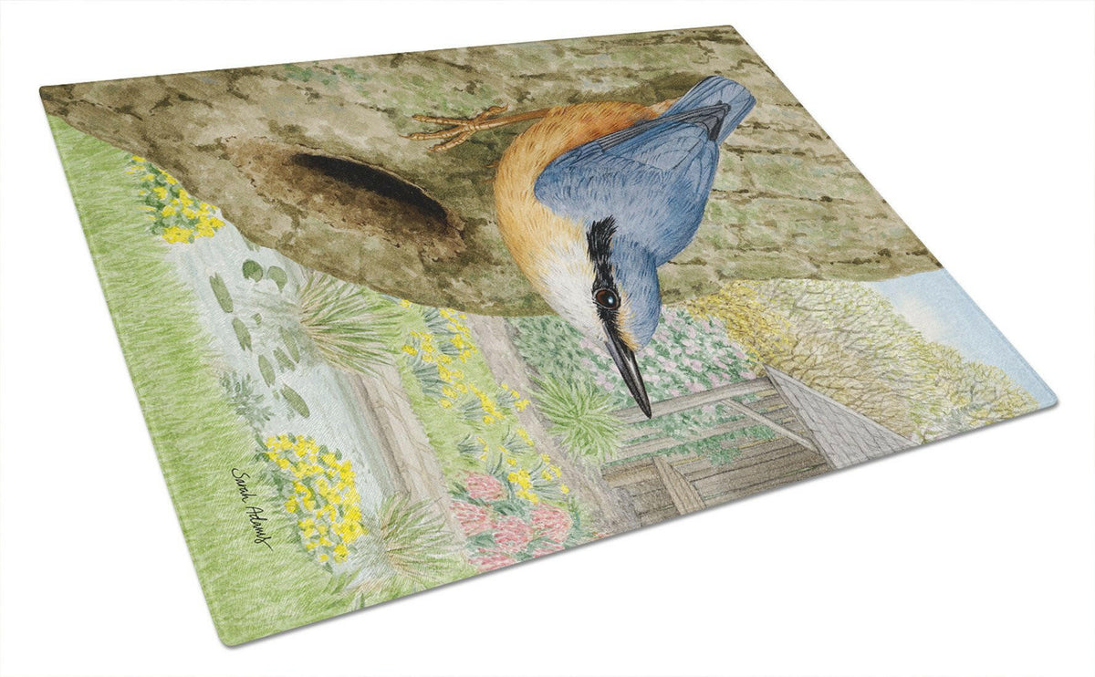 Red-breasted Nuthatch Glass Cutting Board Large ASA2108LCB by Caroline&#39;s Treasures