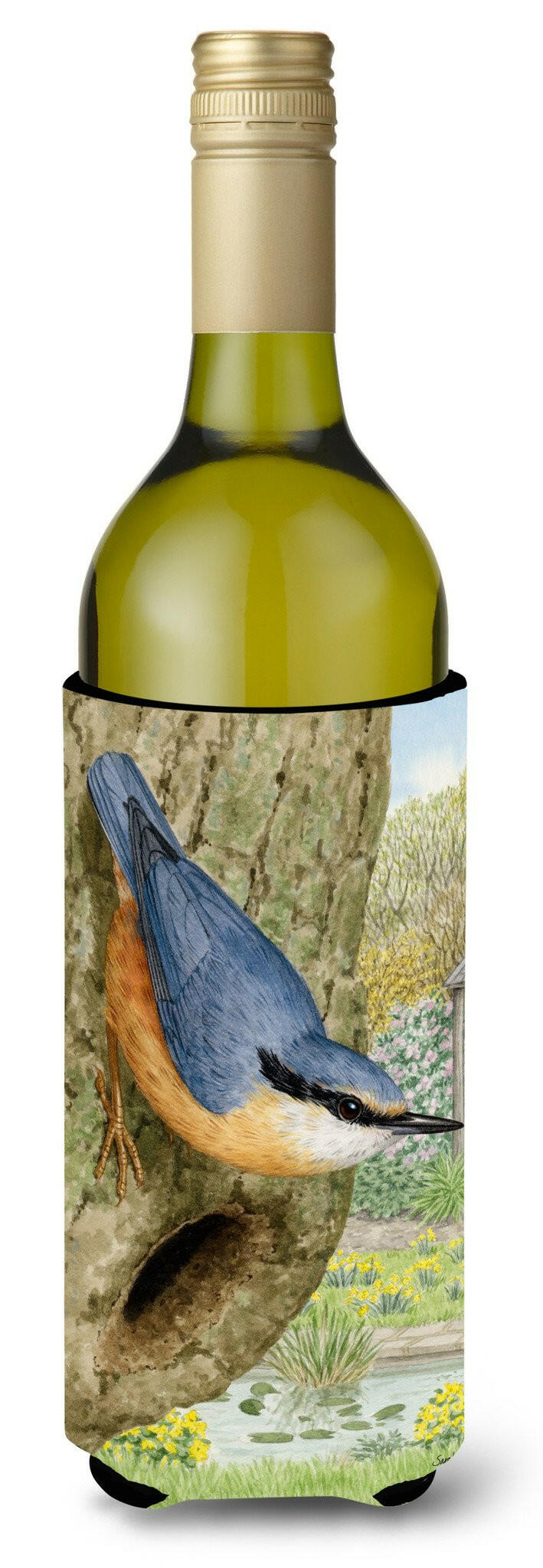 Red-breasted Nuthatch Wine Bottle Beverage Insulator Hugger ASA2108LITERK by Caroline&#39;s Treasures