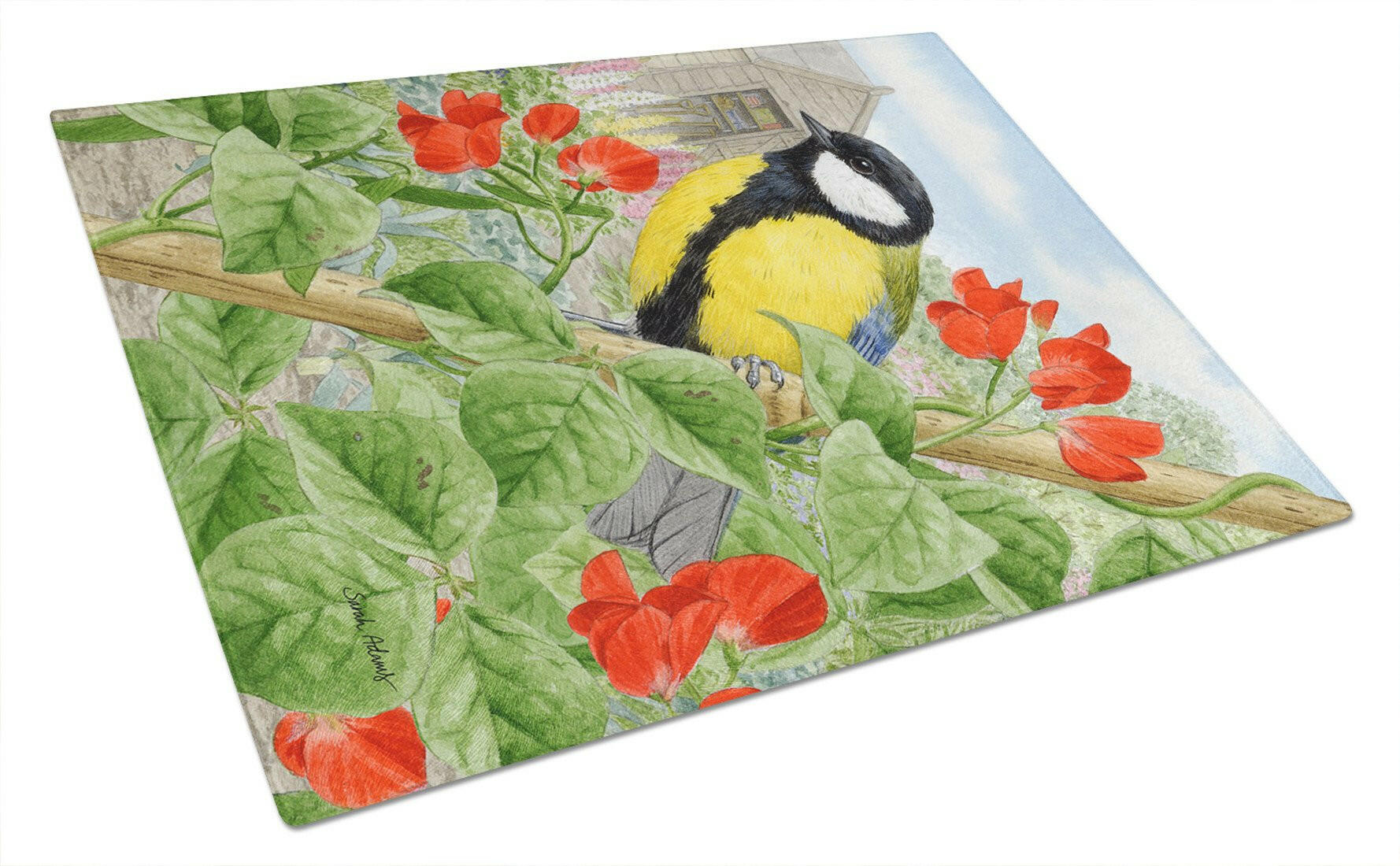 Caroline's Treasures Great Tit Glass Cutting Boards – Durable, Decorative Kitchen Art Large ASA2110LCB