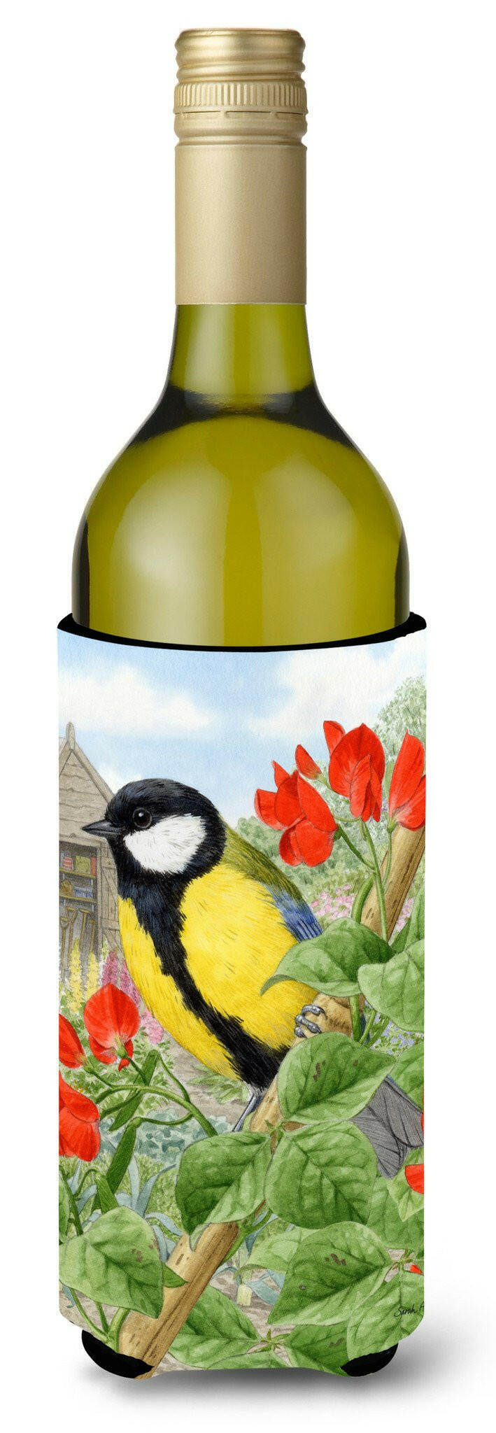 Caroline's Treasures Great Tit Wine Bottle Beverage Insulator Hugger ASA2110LITERK