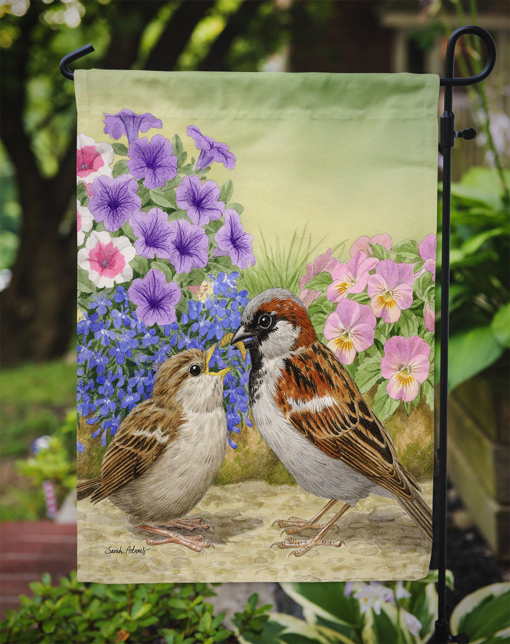 House Sparrows Flag Garden Size ASA2112GF.