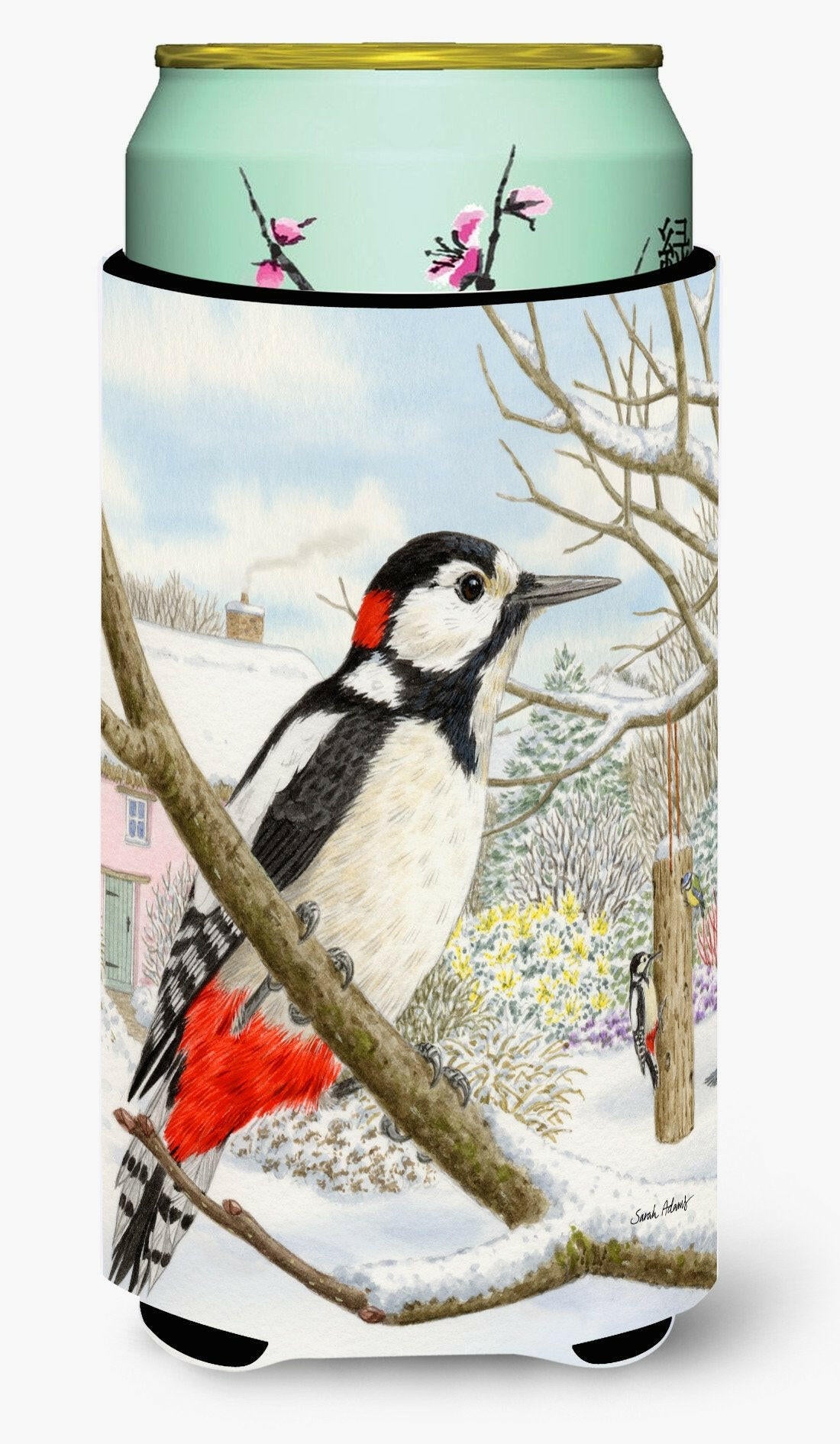 Spotted Woodpecker Tall Boy Beverage Insulator Hugger ASA2113TBC by Caroline&#39;s Treasures