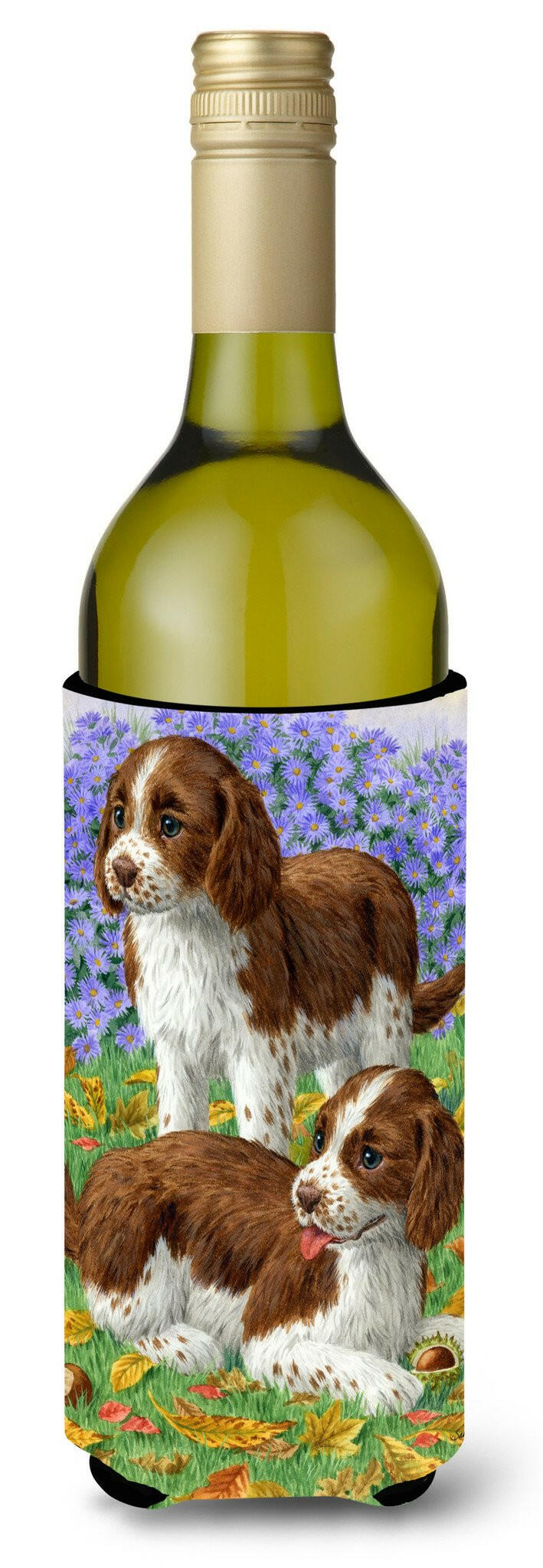 Welsh Springer Spaniel Pups Wine Bottle Beverage Insulator Hugger ASA2116LITERK by Caroline&#39;s Treasures