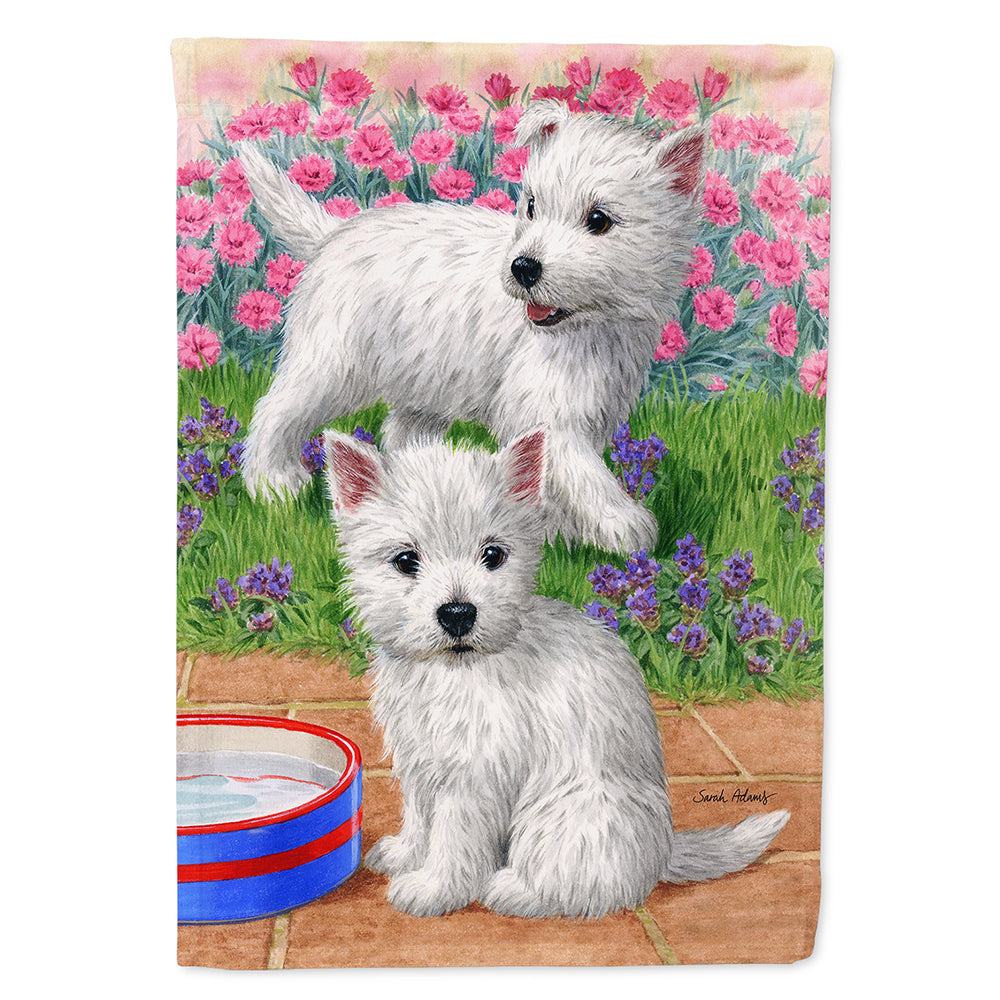 Westie Pups Flag Canvas House Size ASA2117CHF