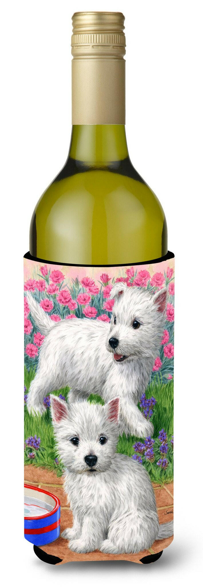 Westie Pups Wine Bottle Beverage Insulator Hugger ASA2117LITERK by Caroline&#39;s Treasures