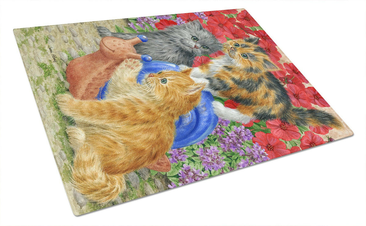 Kittens Glass Cutting Board Large ASA2118LCB by Caroline&#39;s Treasures