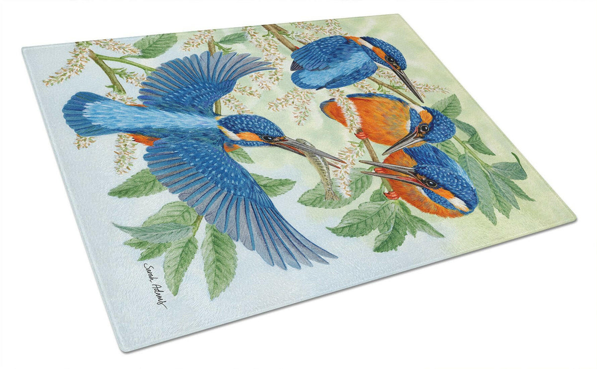 Kingfisher Family Glass Cutting Board Large ASA2120LCB by Caroline&#39;s Treasures