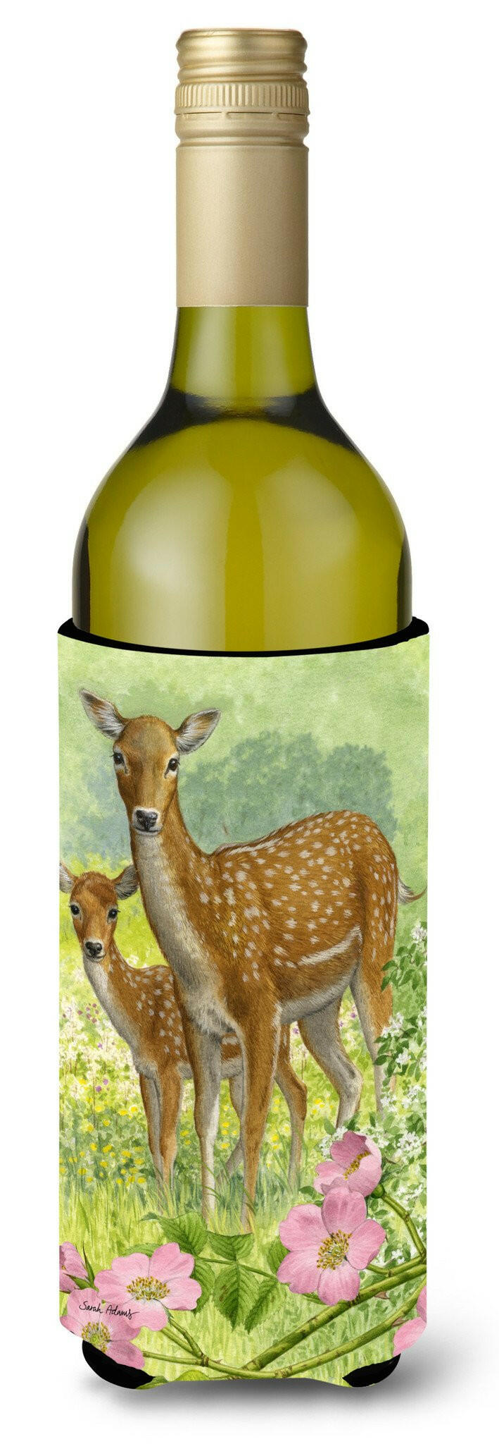 Fallow Deer &amp; Calf Wine Bottle Beverage Insulator Hugger ASA2130LITERK by Caroline&#39;s Treasures