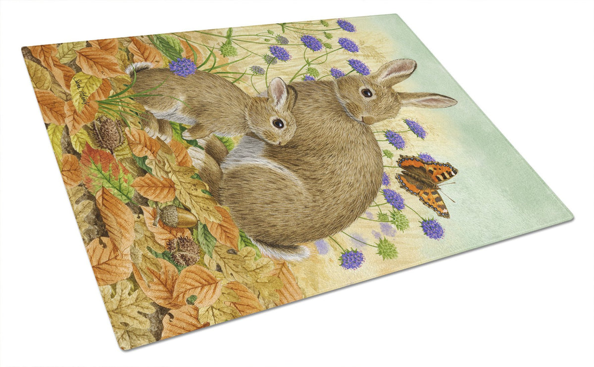 Rabbit &amp; Baby Glass Cutting Board Large ASA2132LCB by Caroline&#39;s Treasures