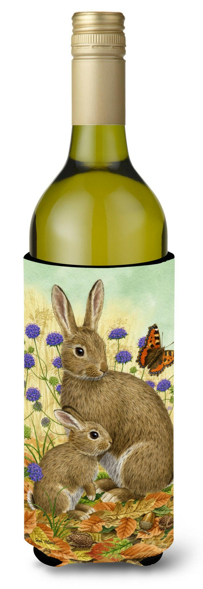 Rabbit & Baby Wine Bottle Beverage Insulator Hugger ASA2132LITERK by Caroline's Treasures