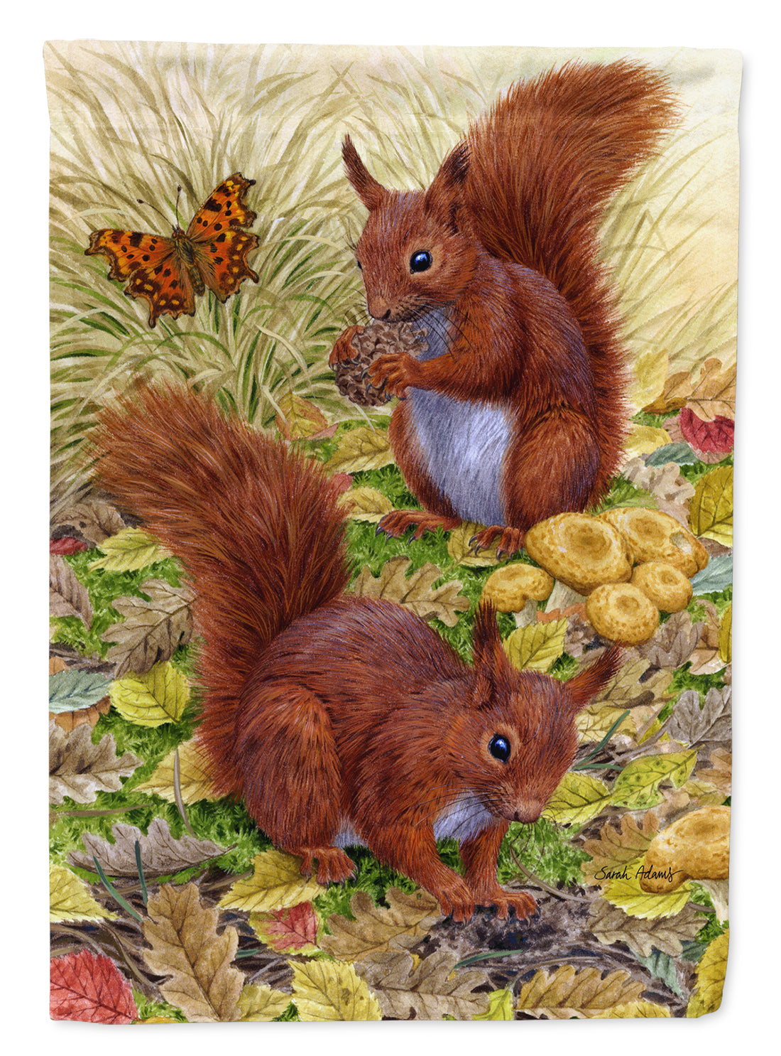 Red Squirrels Flag Canvas House Size ASA2133CHF  the-store.com.