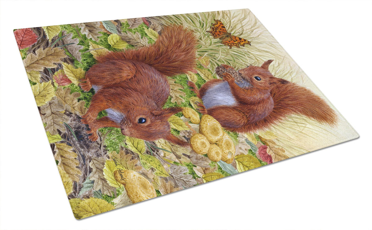 Red Squirrels Glass Cutting Board Large ASA2133LCB by Caroline&#39;s Treasures