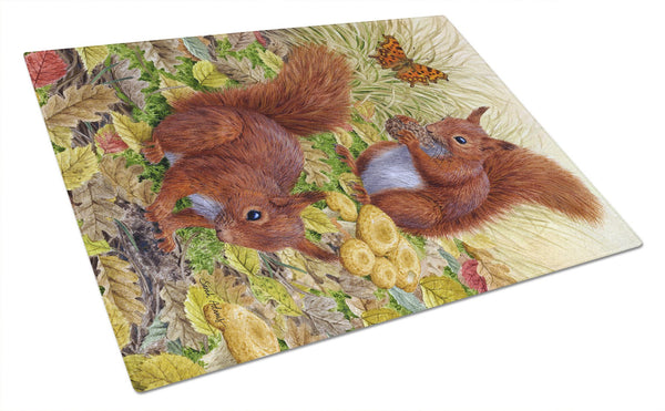 Red Squirrels Glass Cutting Board Large ASA2133LCB by Caroline's Treasures
