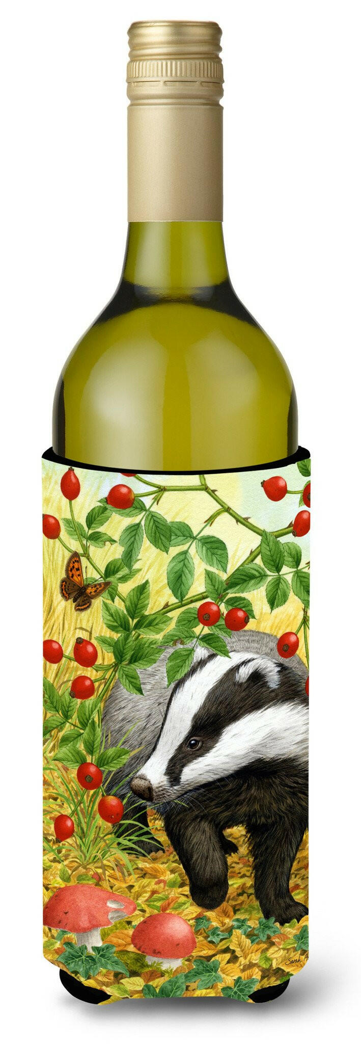 Badger Wine Bottle Beverage Insulator Hugger ASA2135LITERK by Caroline&#39;s Treasures