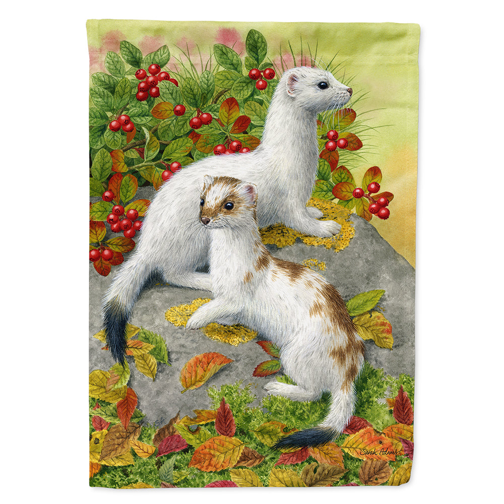 Ermine Stoat Short-tailed Weasel Flag Canvas House Size ASA2138CHF  the-store.com.