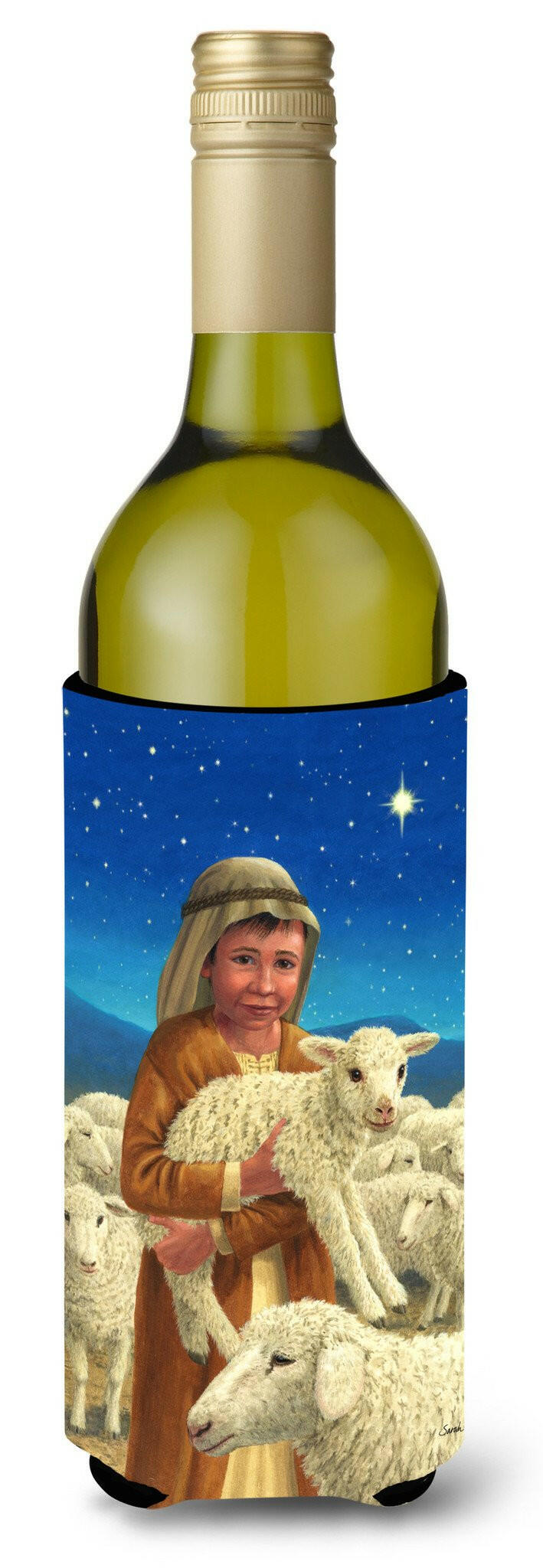 Shepherd and his sheep Wine Bottle Beverage Insulator Hugger ASA2141LITERK by Caroline&#39;s Treasures