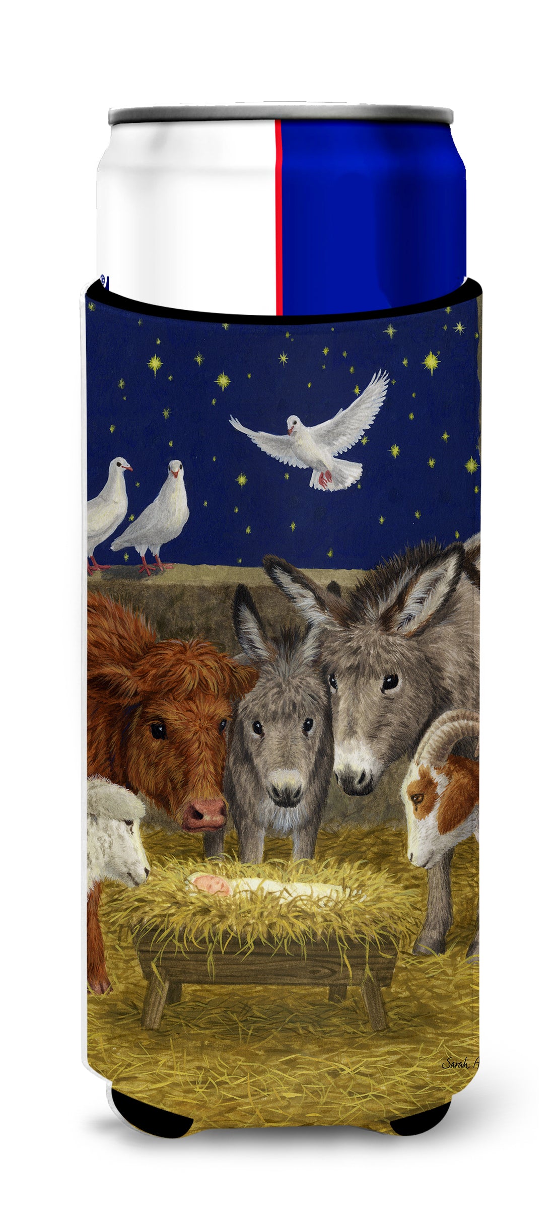 Nativity Scene with just animals Ultra Beverage Insulators for slim cans ASA2143MUK