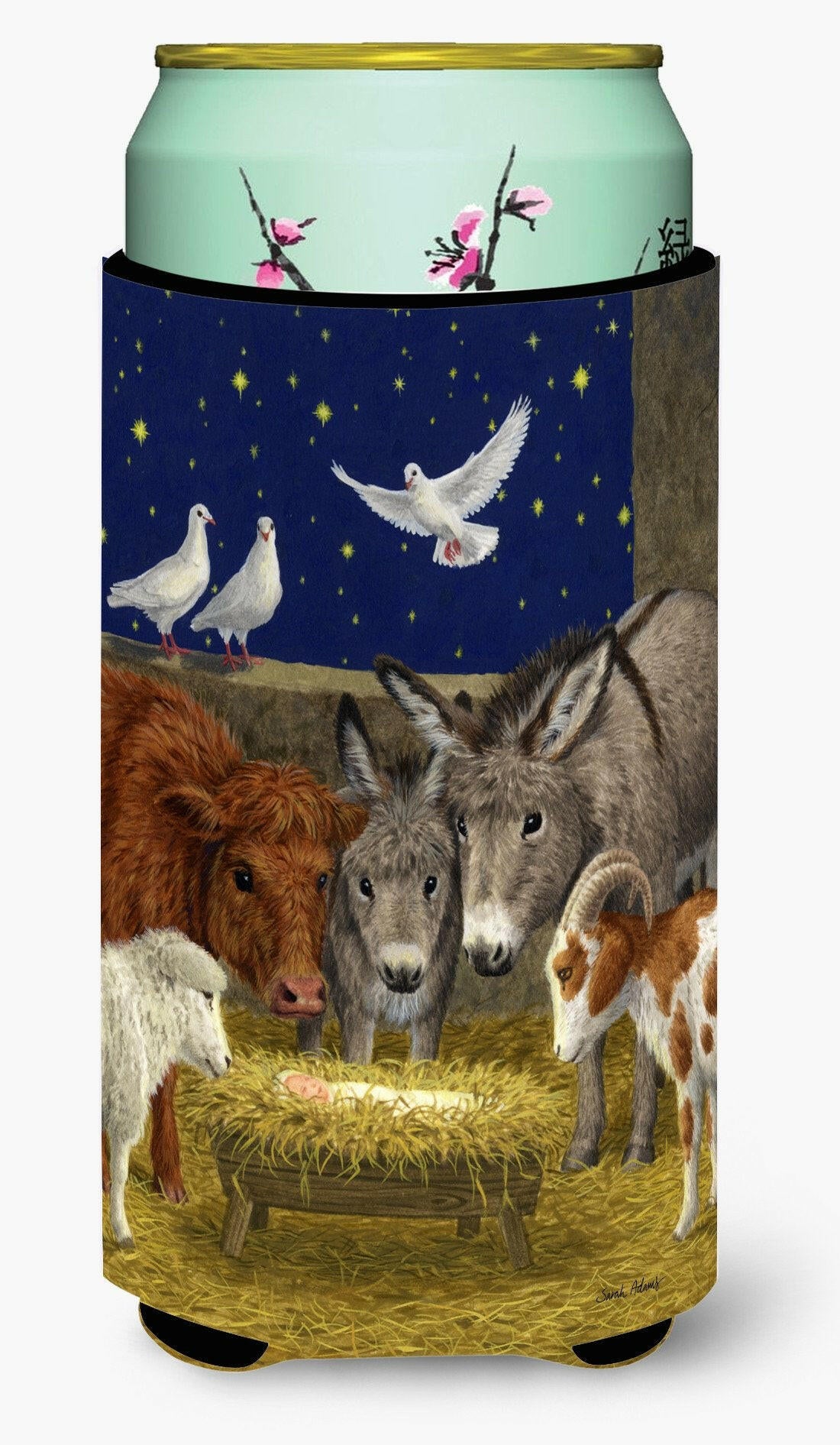 Nativity Scene with just animals Tall Boy Beverage Insulator Hugger ASA2143TBC by Caroline&#39;s Treasures