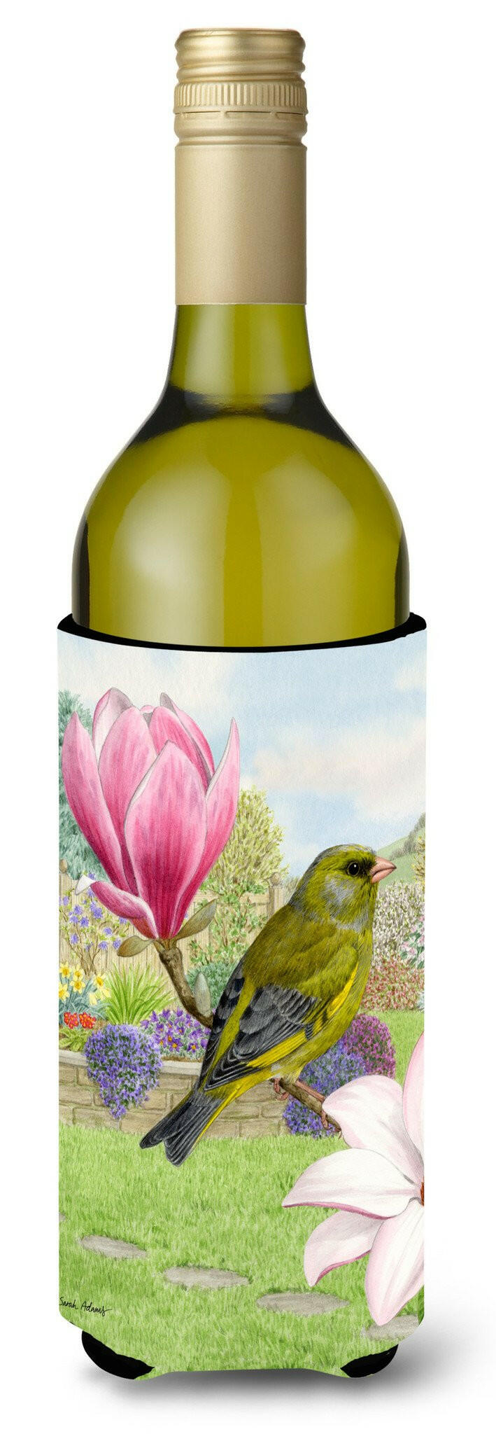 European Greenfinch Wine Bottle Beverage Insulator Hugger ASA2145LITERK by Caroline&#39;s Treasures